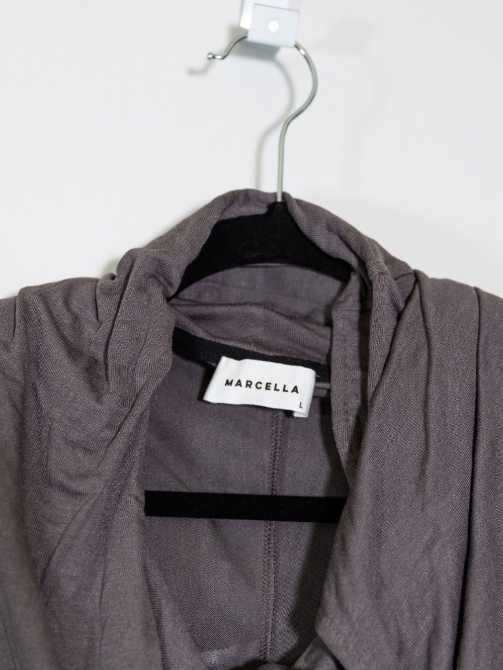 NEW Marcello Oslo Sheer European Jersey Hooded Knit Tunic Sweater Anthracite L - Picture 2 of 4
